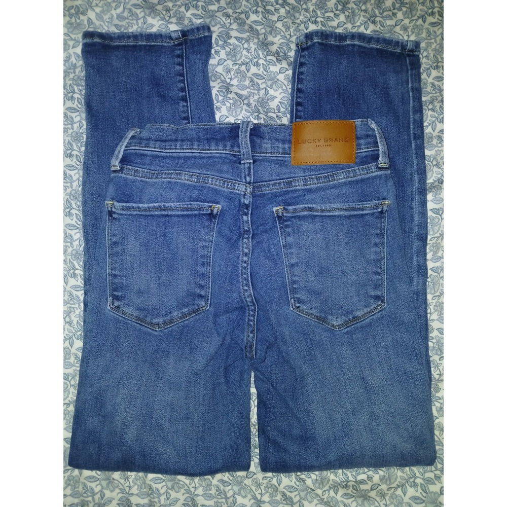 Lucky Brand Women's High Rise Zoe Straight Jeans Size 2 / 26 Ankle Blue Stretch - Picture 5 of 12